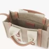Mini-Einkaufstasche „Woody“ aus Leinen und Leder