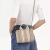 Mini-Einkaufstasche „Woody“ aus Leinen und Leder