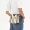 Mini-Einkaufstasche „Woody“ aus Leinen und Leder Mini-Einkaufstasche „Woody“ aus Leinen und Leder