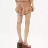 Mini-Shorts mit Rüschen aus Häkelstrick