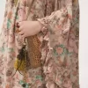 Minikleid mit eckigem Ausschnitt und Rüschen aus Crêpe de Chine Minikleid mit eckigem Ausschnitt und Rüschen aus Crêpe de Chine
