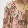 Minikleid mit eckigem Ausschnitt und Rüschen aus Crêpe de Chine Minikleid mit eckigem Ausschnitt und Rüschen aus Crêpe de Chine