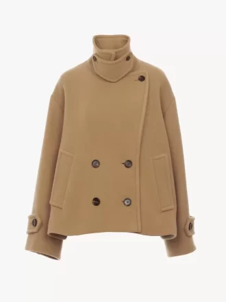 Oversize-Kurzmantel aus Wolle