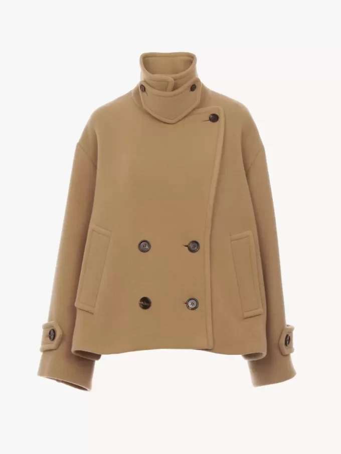 Oversize-Kurzmantel aus Wolle