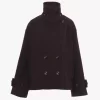 Oversize-Kurzmantel aus Wolle