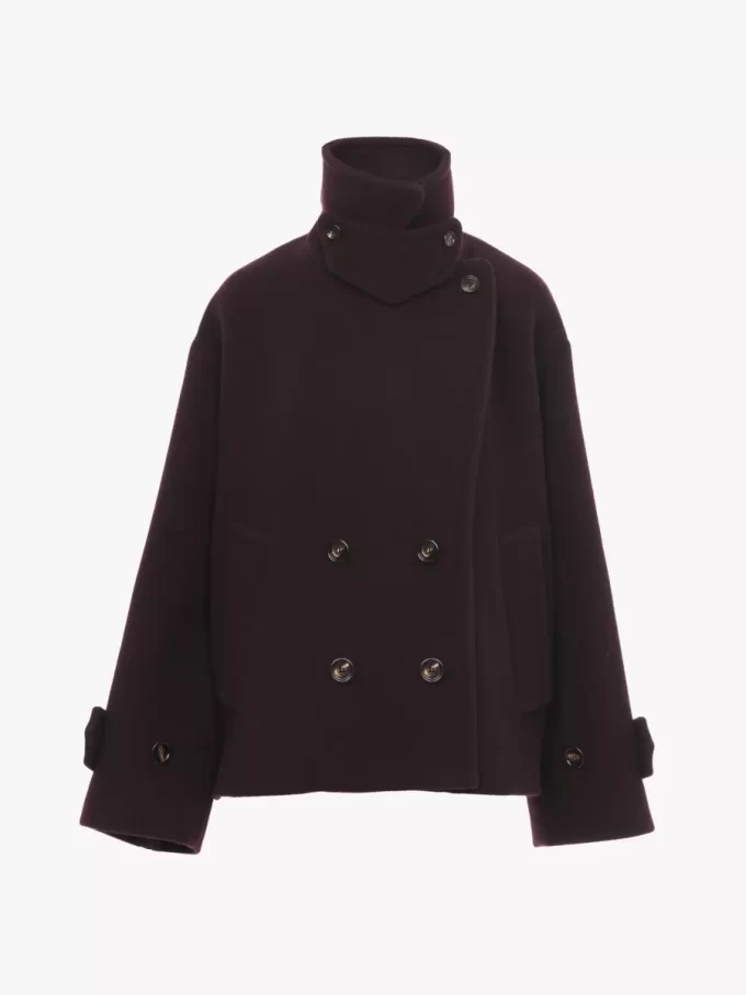 Oversize-Kurzmantel aus Wolle