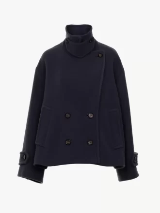 Oversize-Kurzmantel aus Wolle