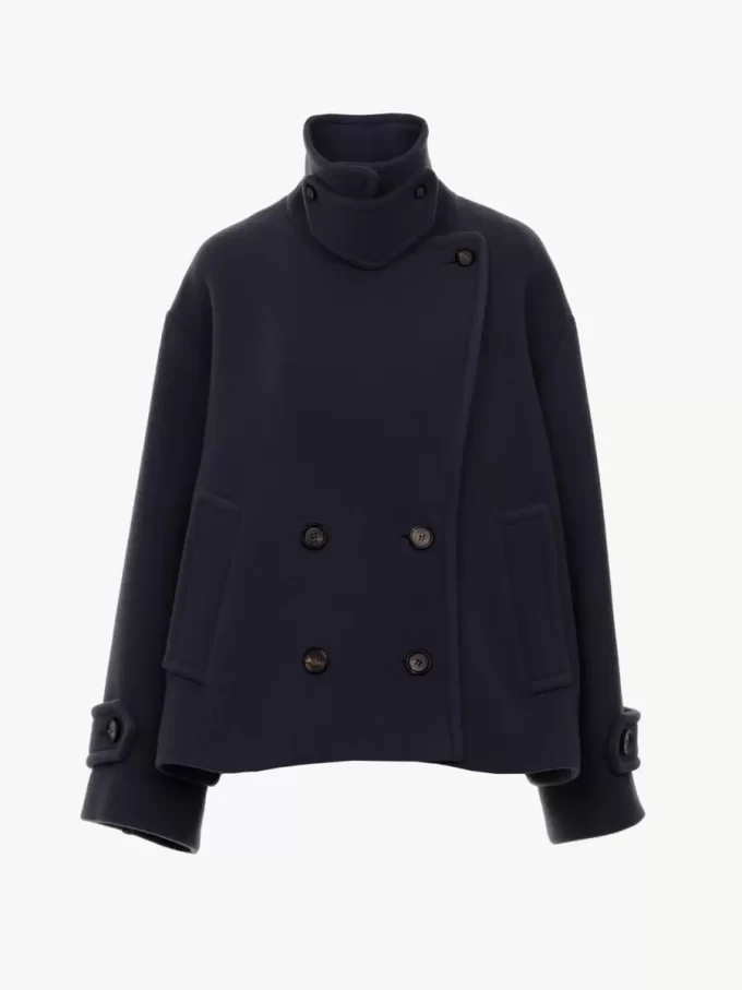 Oversize-Kurzmantel aus Wolle