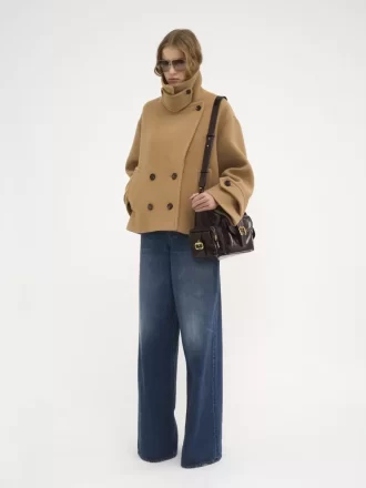 Oversize-Kurzmantel aus Wolle