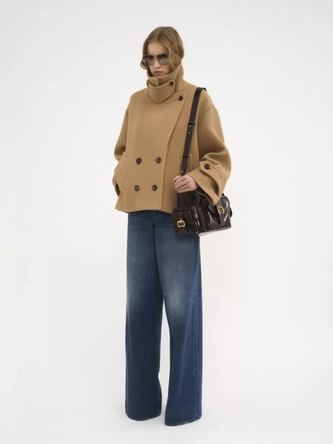 Oversize-Kurzmantel aus Wolle