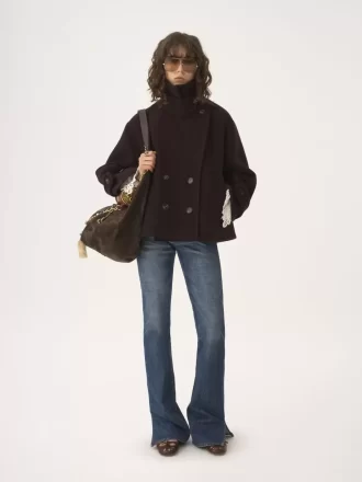 Oversize-Kurzmantel aus Wolle