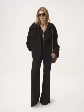 Oversize-Kurzmantel aus Wolle