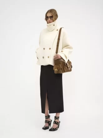 Oversize-Kurzmantel aus Wolle