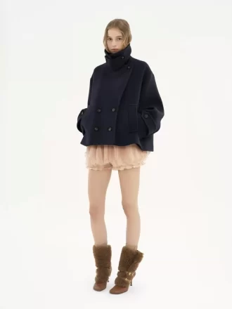 Oversize-Kurzmantel aus Wolle