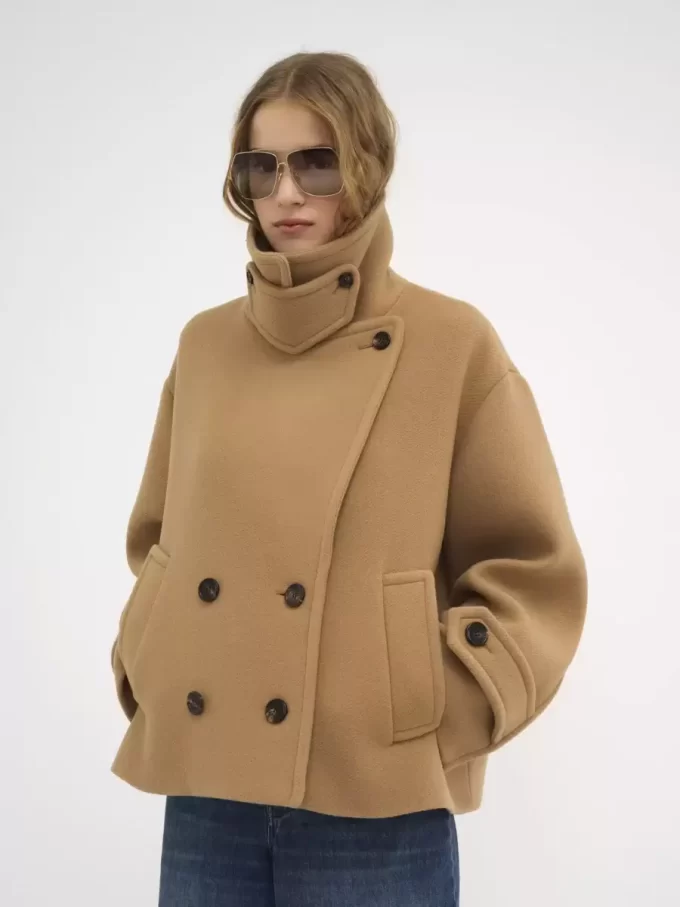 Oversize-Kurzmantel aus Wolle
