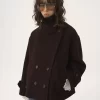 Oversize-Kurzmantel aus Wolle