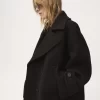 Oversize-Kurzmantel aus Wolle