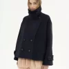Oversize-Kurzmantel aus Wolle