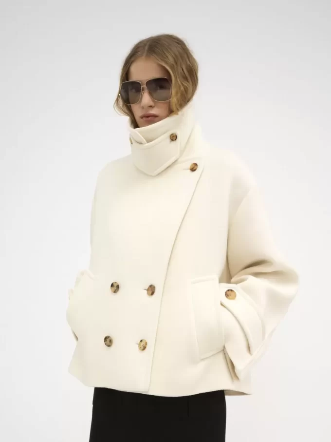 Oversize-Kurzmantel aus Wolle