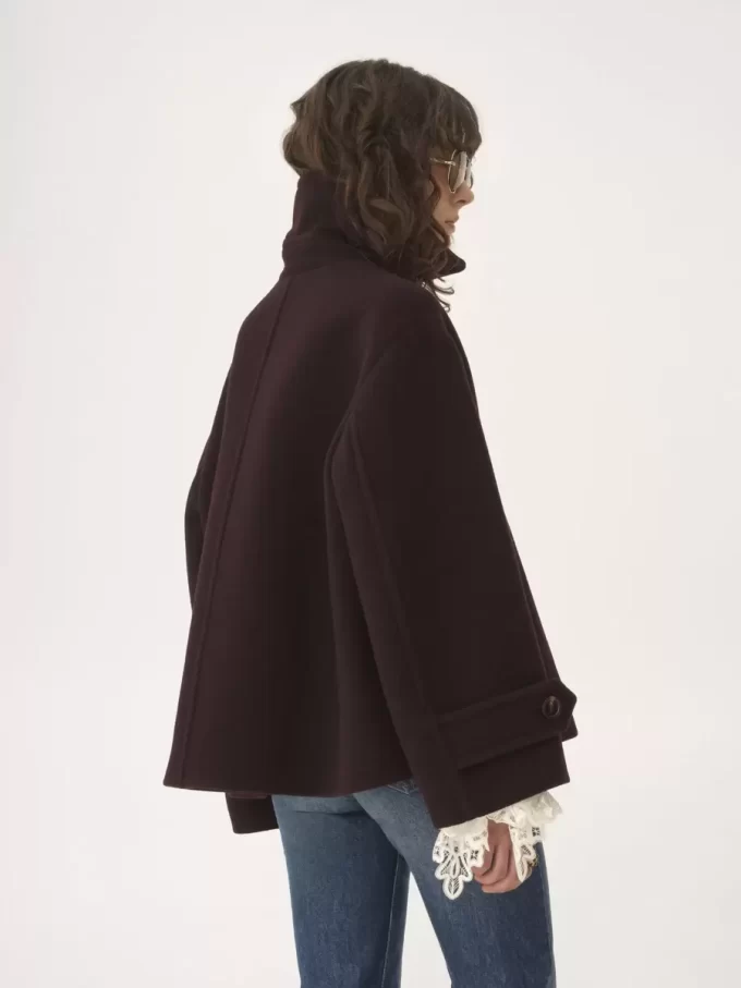 Oversize-Kurzmantel aus Wolle