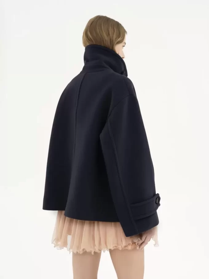 Oversize-Kurzmantel aus Wolle
