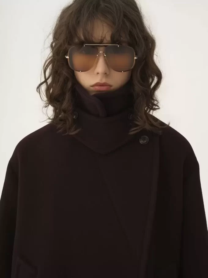 Oversize-Kurzmantel aus Wolle