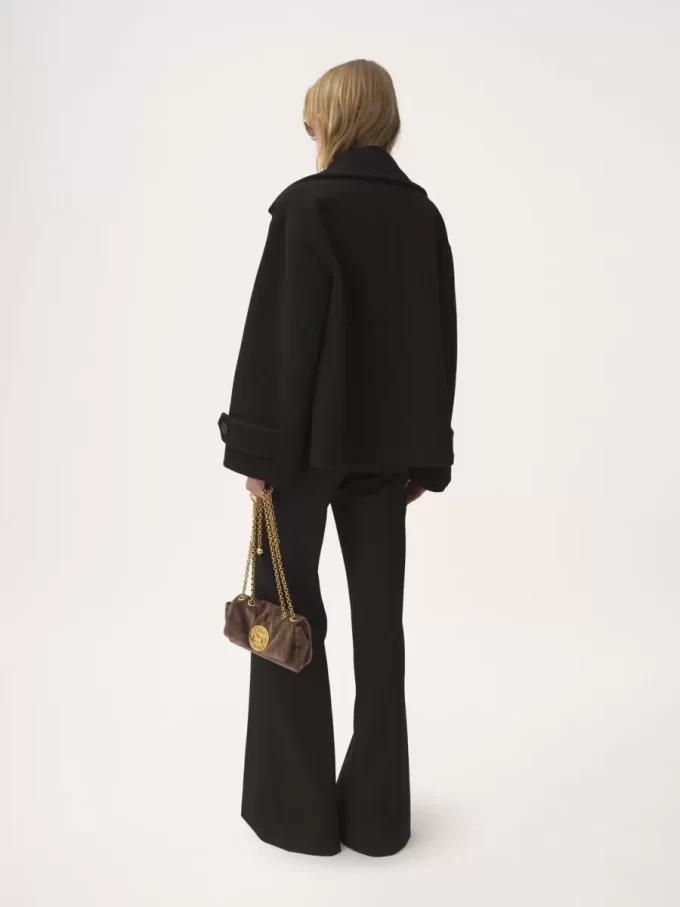 Oversize-Kurzmantel aus Wolle