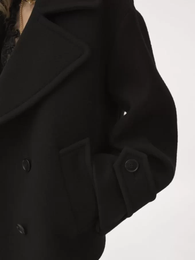 Oversize-Kurzmantel aus Wolle