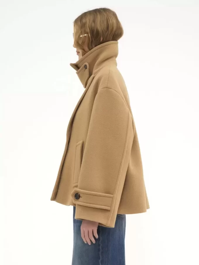 Oversize-Kurzmantel aus Wolle