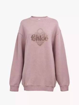 Oversize-Logopullover aus Chiné-Fleece