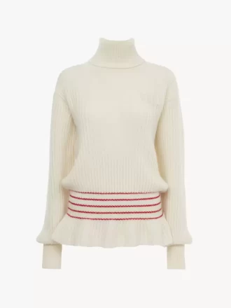 Oversize-Rollkragenpullover mit Logo aus Woll- und Mohairstrick