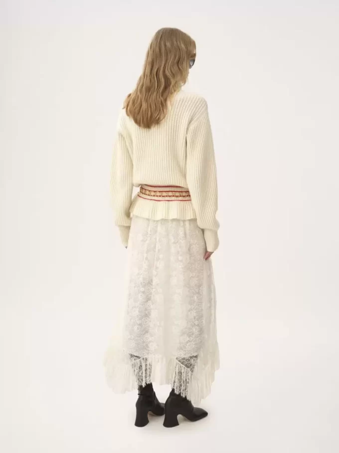 Oversize-Rollkragenpullover mit Logo aus Woll- und Mohairstrick Oversize-Rollkragenpullover mit Logo aus Woll- und Mohairstrick