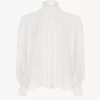Oversize-Rüschenbluse aus Seidenjacquard Oversize-Rüschenbluse aus Seidenjacquard