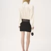 Oversize-Rüschenbluse aus Seidenjacquard Oversize-Rüschenbluse aus Seidenjacquard