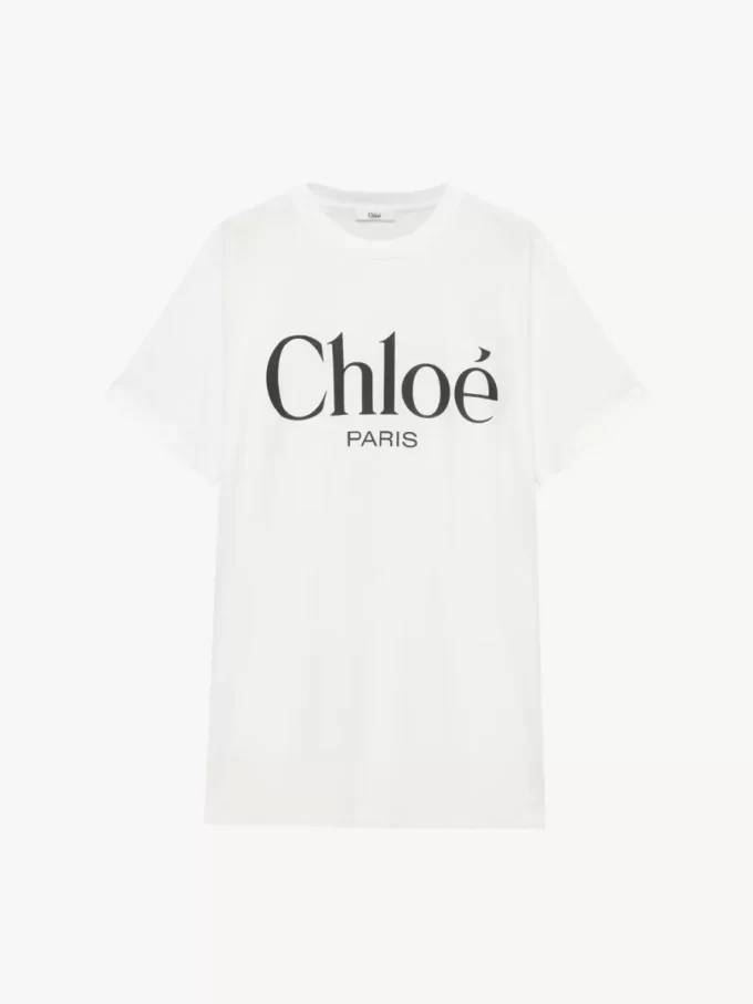 Oversize-T-Shirt mit Logo aus Baumwolljersey Oversize-T-Shirt mit Logo aus Baumwolljersey