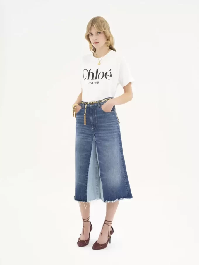 Oversize-T-Shirt mit Logo aus Baumwolljersey Oversize-T-Shirt mit Logo aus Baumwolljersey