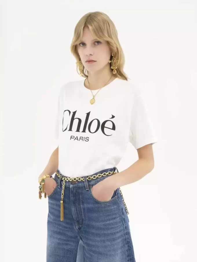 Oversize-T-Shirt mit Logo aus Baumwolljersey Oversize-T-Shirt mit Logo aus Baumwolljersey