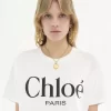 Oversize-T-Shirt mit Logo aus Baumwolljersey Oversize-T-Shirt mit Logo aus Baumwolljersey