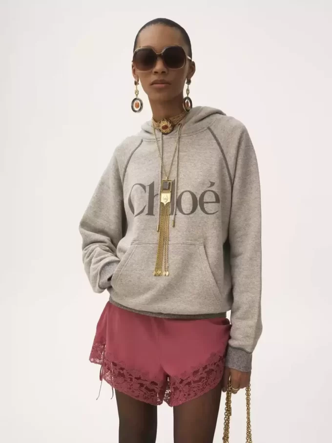 Oversized Logo-Hoodie aus Baumwollfleece-Mix Oversized Logo-Hoodie aus Baumwollfleece-Mix