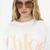 Oversized-T-Shirt mit kurzem Logo aus Baumwolljersey Oversized-T-Shirt mit kurzem Logo aus Baumwolljersey