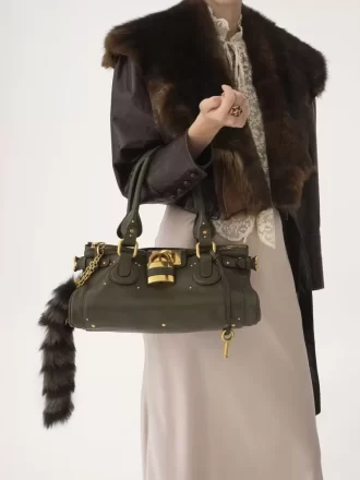 Paddington-Tasche aus genarbtem Leder