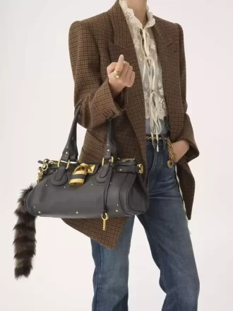 Paddington-Tasche aus genarbtem Leder