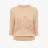 Pullover mit Logo und Ellenbogenärmeln aus Alpakawolle und Seidenstrick Pullover mit Logo und Ellenbogenärmeln aus Alpakawolle und Seidenstrick