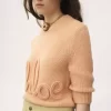 Pullover mit Logo und Ellenbogenärmeln aus Alpakawolle und Seidenstrick Pullover mit Logo und Ellenbogenärmeln aus Alpakawolle und Seidenstrick