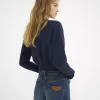 Pullover mit Stehkragen und Logo aus Baumwollfleece Pullover mit Stehkragen und Logo aus Baumwollfleece