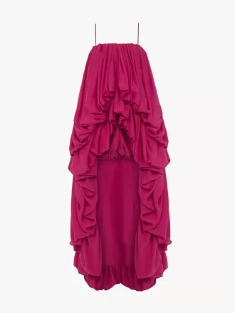Ärmelloser Jumpsuit mit hohem Bund aus gewaschenem Seidenpongé