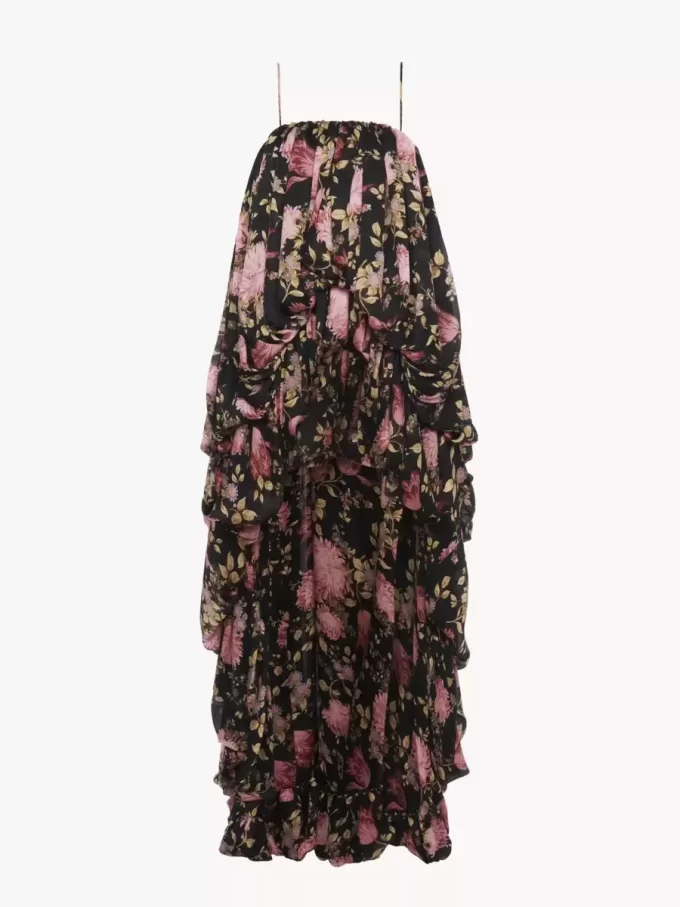 Ärmelloser Jumpsuit mit hohem Bund aus Seidencharmeuse Ärmelloser Jumpsuit mit hohem Bund aus Seidencharmeuse