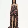 Ärmelloser Jumpsuit mit hohem Bund aus Seidencharmeuse Ärmelloser Jumpsuit mit hohem Bund aus Seidencharmeuse