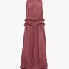 Ärmelloses langes Kleid aus gewaschenem Seidenpongé Ärmelloses langes Kleid aus gewaschenem Seidenpongé