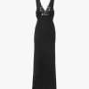Ärmelloses Säulenkleid aus Seidenjacquard und Spitze Ärmelloses Säulenkleid aus Seidenjacquard und Spitze